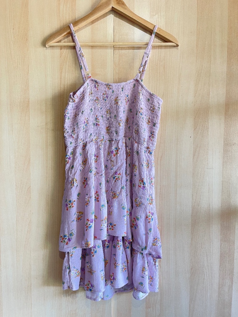 French Grey Lilac Floral Tiered Sundress